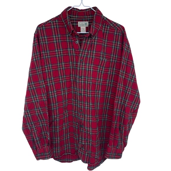 L.L. Bean Other - LL Bean Red and Green Plaid Flannel Shirt Large Button Down ItemID 228061